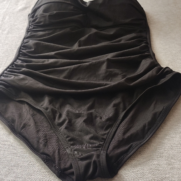 Black Strapless WOMENS ANNE COLE BEAUTIFUL SWIMSUIT SWIMWEAR ONE-PIECE SUIT - Picture 5 of 16